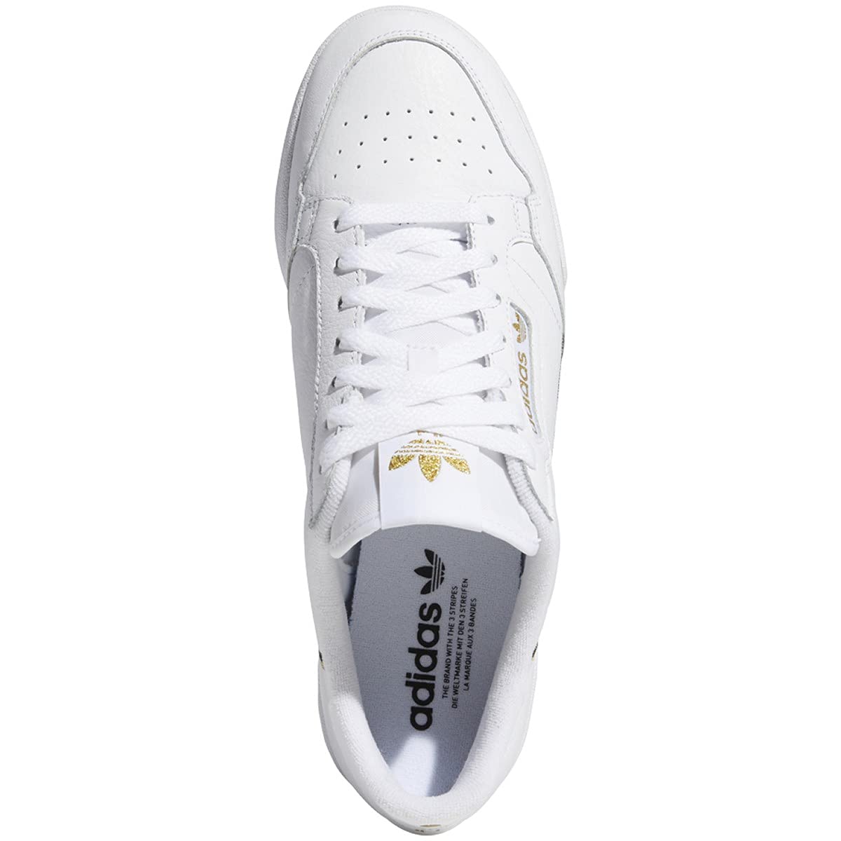 Adidas Men's Continental 80 Gymnastics Shoe, Cloud White/Core Black/Gold Metallic, 11