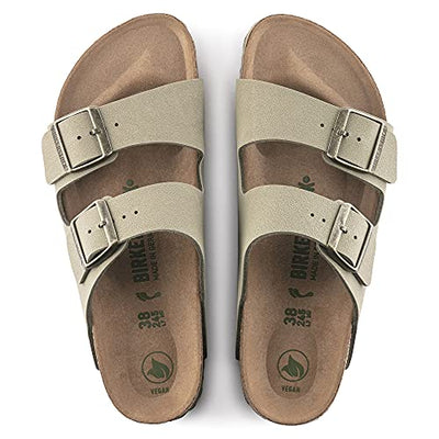 Birkenstock Arizona Sandals Vegan Faded Khaki Birkibuc R 43 R EU,12-12.5 Women10-10.5 Men