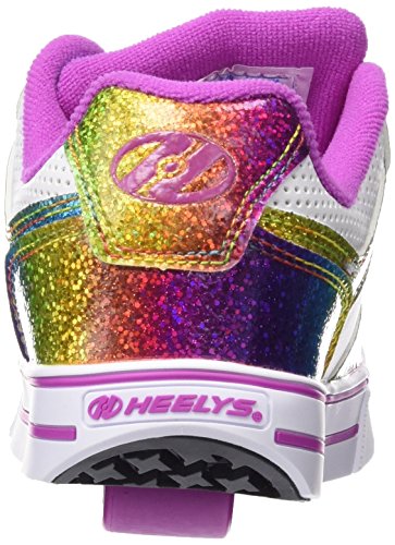 HEELYS Kids Motion Plus White/Rainbow/Hot Pink Sneaker - 2