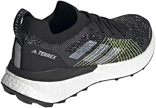 adidas Women's Terrex Two Ultra Primeblue Trail Running Shoes, Core Black/Cloud White/Solar Yellow - 9