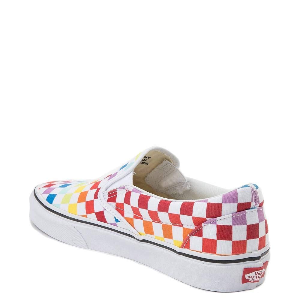 Vans Men's Stockings Low Top Sneakers, Checkerboard Rainbow True White 7267, 12