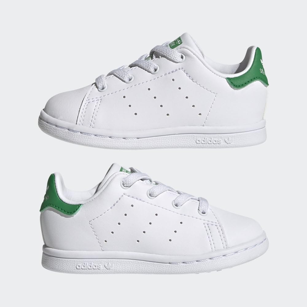 adidas Stan Smith (End Plastic Waste) Sneaker, Core White/White/Green, 1 US Unisex Little Kid