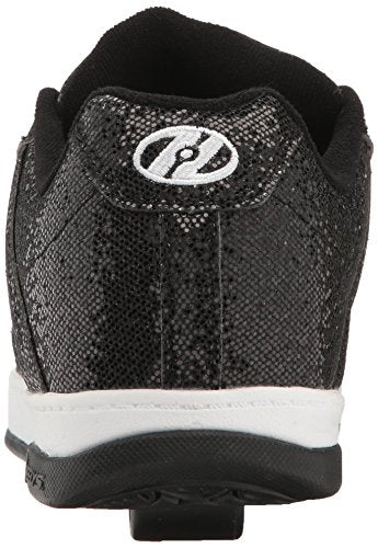 Heelys Girls Split Sneaker, Black Disco Glitter, 7 Little Kid