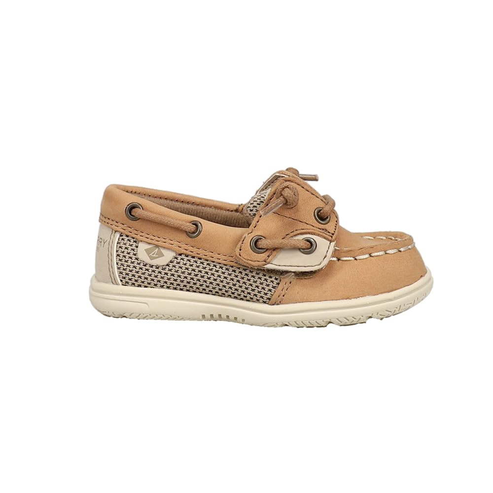 Sperry Unisex-Child Shoresider Jr Boat Shoe 10 Little Kid Linen/Oat