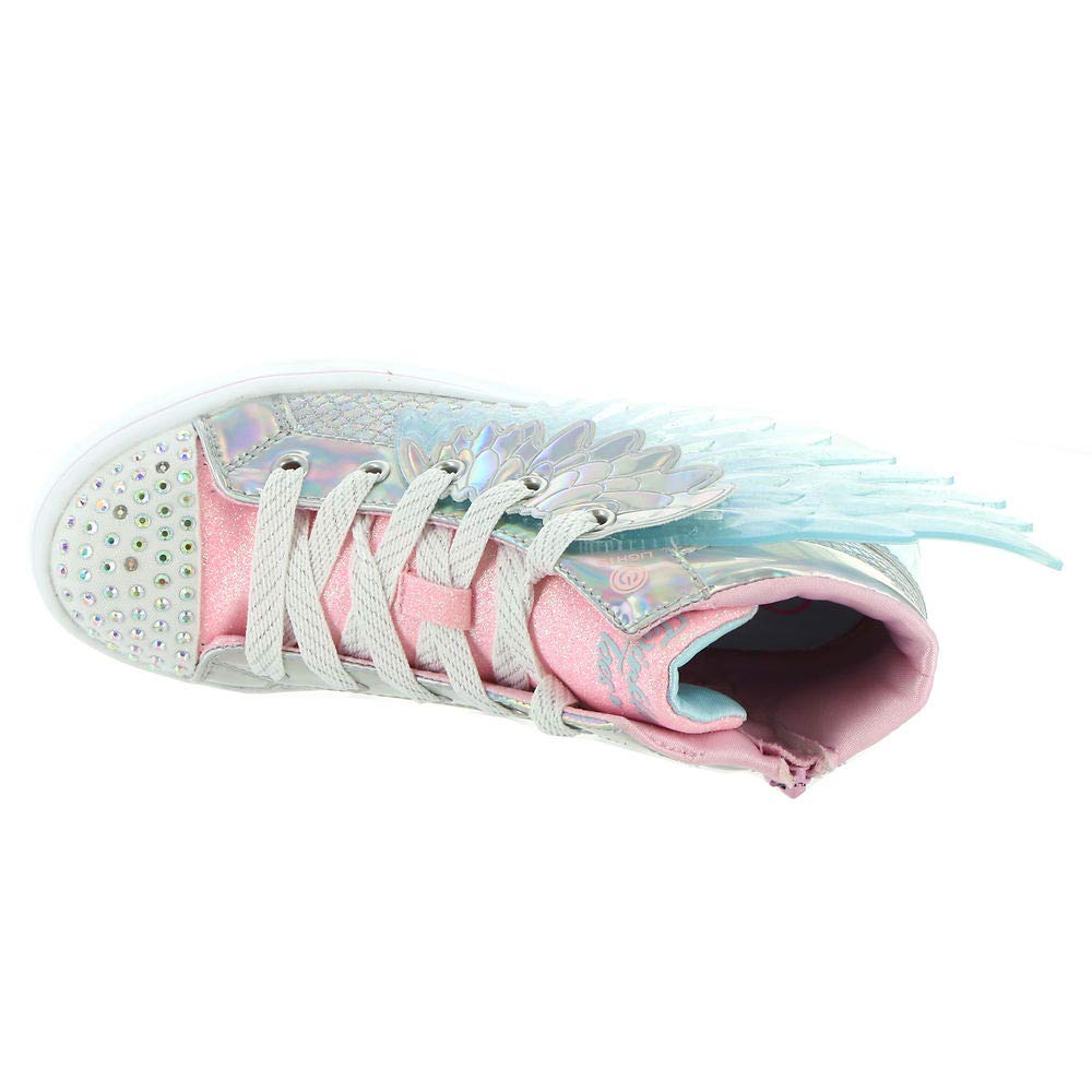 Skechers Girl's Twinkle Toes TWI-Lites 2.0-Unicorn Wings Sneaker 2 Little Kid Silver/Pink