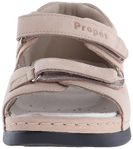 Propét womens W0089 Pedic Walker flats sandals, Dusty Taupe Nubuck, 10 XX-Wide US