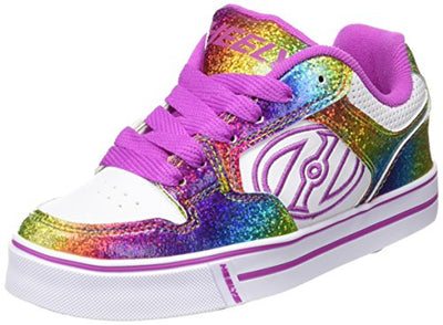 HEELYS Kids Motion Plus White/Rainbow/Hot Pink Sneaker - 2