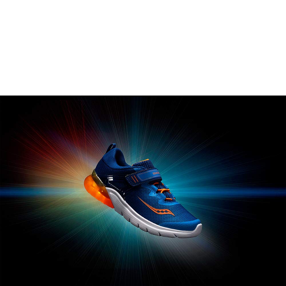 Saucony Kids Flash Glow A/C, Blue/Orange, 1.5 W US Little Kid