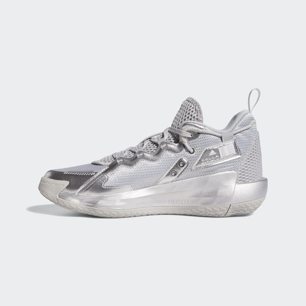 adidas Dame 7 Extended Play Basketball Shoes Grey/Silver Metallic/White Men's 11, Women's 12 Medium