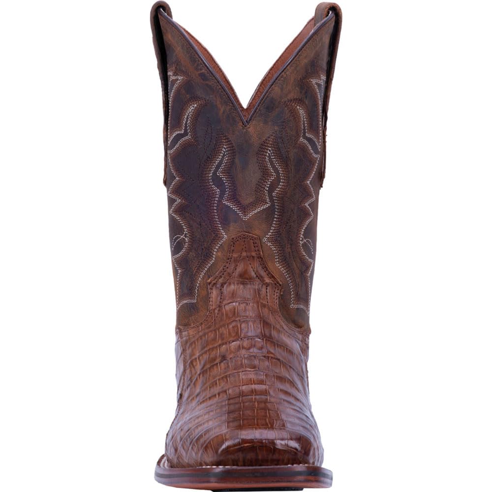 Dan Post Men's Kingsly Caiman Western Boot Wide Square Toe Brown 8.5 EE