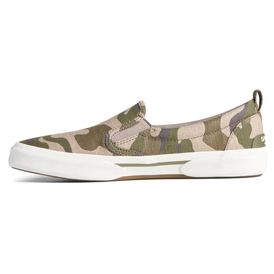 Sperry Womens Pier Wave Camouflage Slip On Sneakers Shoes Casual - Green - Size 7.5 M