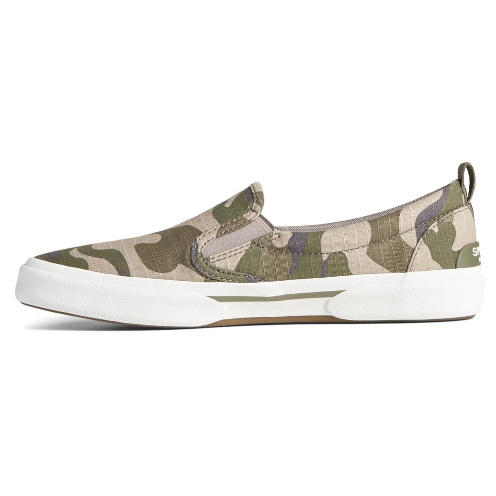 Sperry Womens Pier Wave Camouflage Slip On Sneakers Shoes Casual - Green - Size 8.5 M