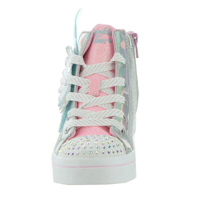 Skechers Girl's Twinkle Toes TWI-Lites 2.0-Unicorn Wings Sneaker 2 Little Kid Silver/Pink