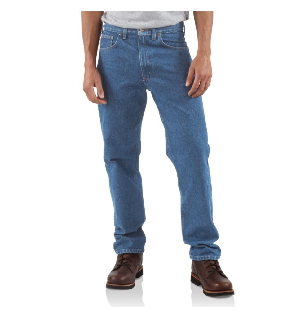 Carhartt Men's Straight Fit Heavyweight 5-Pocket Tapered Jean 46W x 32L Big Tall Stonewash