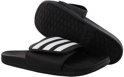 adidas Men's Adilette Slide Comfort Lightweight Sandal 9 Black/White