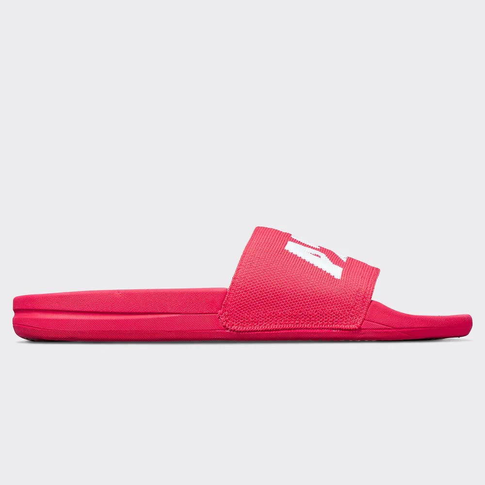 APL: Athletic Propulsion Labs Women's Big Logo Techloom Slide, Red/White, 9