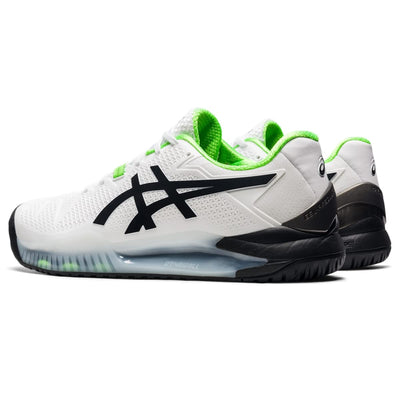 ASICS Men's Gel-Resolution 8 Tennis Shoes, 8.5, White/Green Gecko