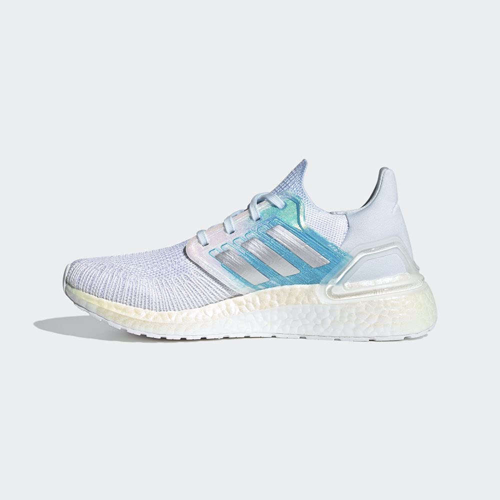 adidas Running Ultraboost 20 White/Silver Metallic/Sky Tint 9 B (M)