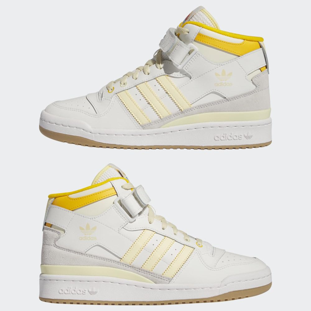 adidas Men's Forum Mid Sneaker 4 Cloud White/Crew Yellow/Gum