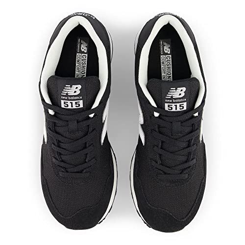 New Balance Men's 515 V3 Sneaker, Black/White/Aluminum Grey, 7.5 X-Wide