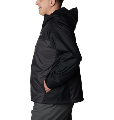 Columbia Men’s Glennaker Sherpa Lined Rain Jacket, Waterproof Black/Shark Large