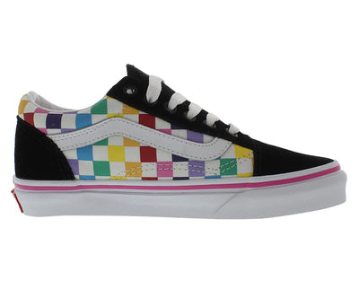 Vans Old Skool (Checker) Rainbow/White Youth 2