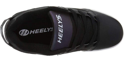 Heelys Kids Voyager Shoes, Black Reflective/Black, 4 M