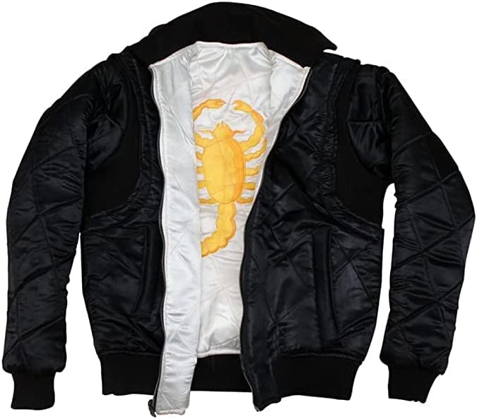 Ryan Gosling Drive Scorpion Jacket for Men-Souvenir Satin Bomber Jacket