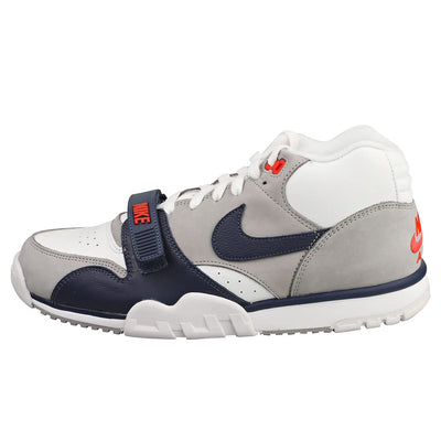 Nike Men's Air Trainer 1 Basketball Shoes, White/Midnight Navy/Medium Gre, 10