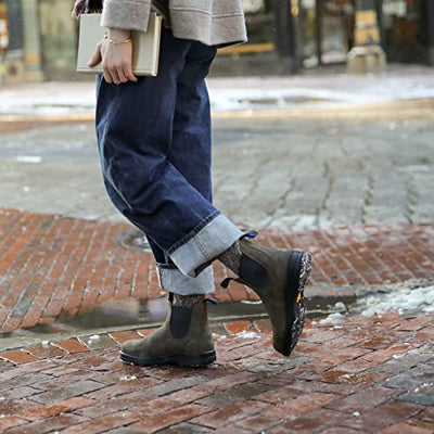 Blundstone 2242 Men's All-Terrain Thermal Series Waterproof Premium Leather Chelsea Boots with Insulated Shearling Footbed & Shock Absorption, Rustic Brown, 6.5 US Men / 5.5 AU