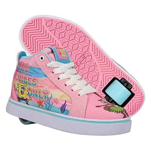 HEELYS Boy's Spongebob Racer (Little Kid/Big Kid/Adult) Powder Pink/Aqua 5 Big Kid (Men's 5) M