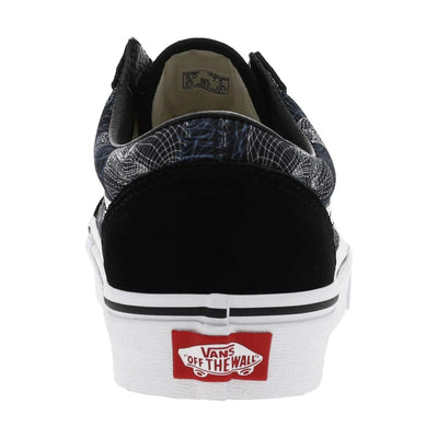 Vans Men's Old Skool, (Wireframe Skulls) Black/True White, Size 8