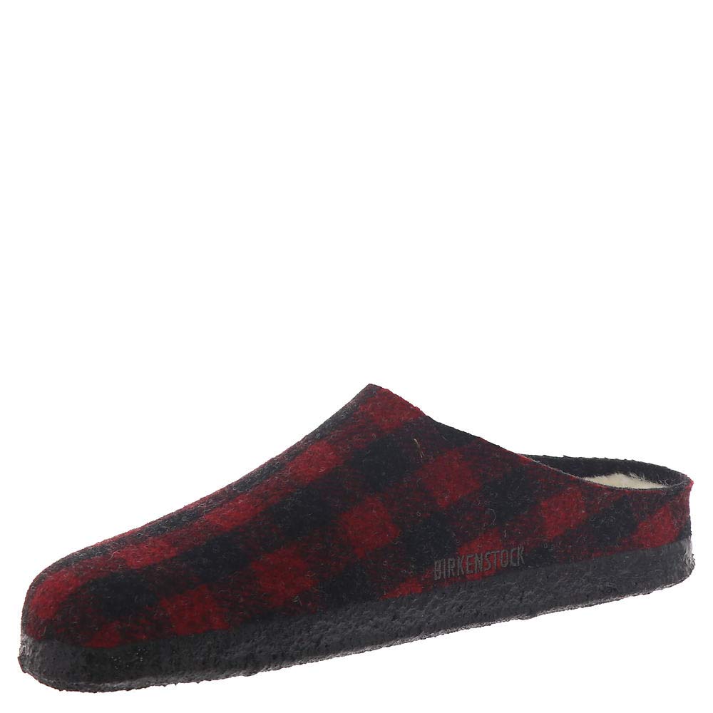 Birkenstock Zermatt Shearling Lined Narrow Slipper - Women's Plaid Red/Natural Wool Shearling, 42.0