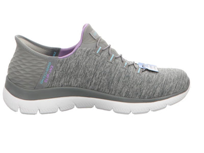 Skechers Women's Hands Free Slip Ins Summits Dazzling Haze Sneaker, Grey Mint, 5.5