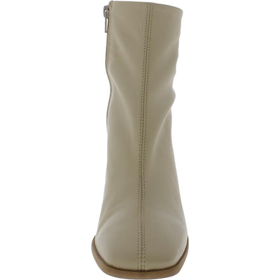 Free People Sienna Ankle Women’s Boots - Leather Upper & Lining - Synthetic Outsole - Square Toe 10 Buttercream