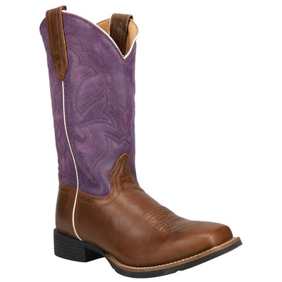 ROPER Womens Monterey Square Toe Casual Boots Mid Calf Low Heel 1-2" - Brown, Purple - Size 7.5 M