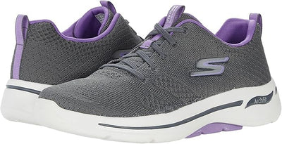 Skechers Women's Go Walk Arch Fit Unify Sneaker, Gray/Lavender, 8