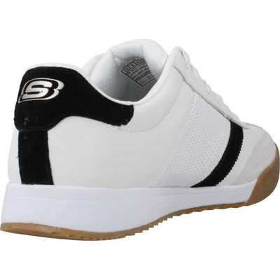 Skechers Men's Low-top Trainers 11 White Leather Black Trim