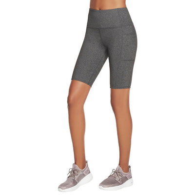 Skechers Women's Go Walk High Waisted 10" Bike Short, Heathered Gray, XX-Large