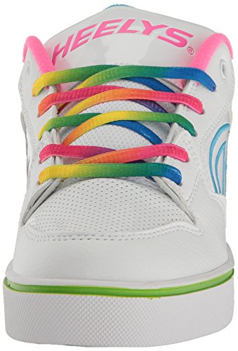 Heelys Unisex-Child Motion Plus Sneaker, White/Rainbow, 7 M US Big Kid