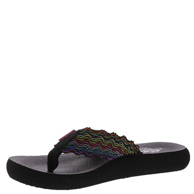 Skechers Cali Asana119277 Flip Flop Womens Sandal 7 BM US BlackMulti