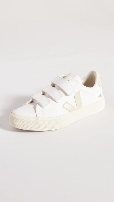 Veja Women's Recife Logo Sneakers, Extra White/Pierre/Natural, 4 Medium US