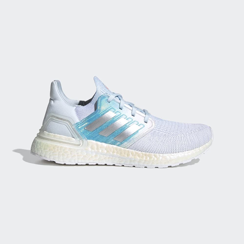 adidas Running Ultraboost 20 White/Silver Metallic/Sky Tint 9 B (M)