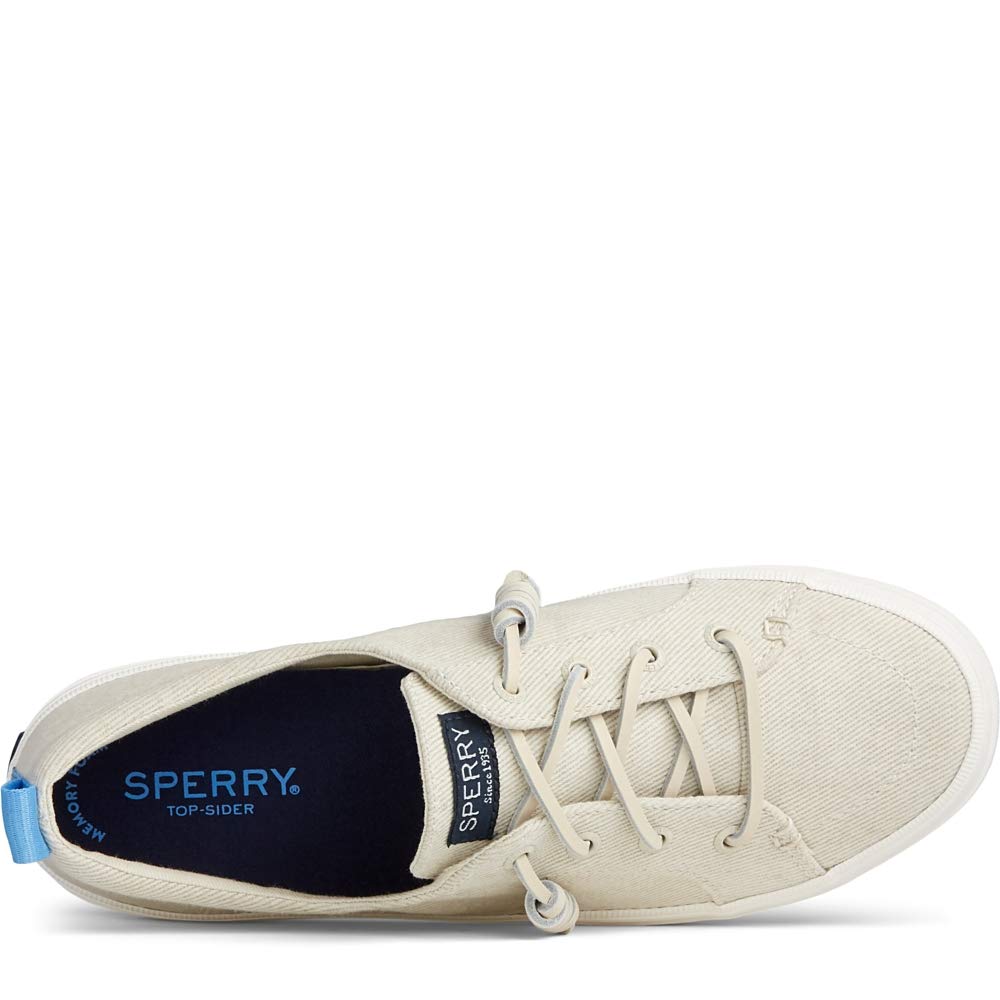 Sperry Women's Crest Vibe Boat Shoe 7 Medium White Twill