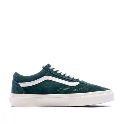 Vans Men's Old Skool Sneaker, (Pig Suede) Jungle Green/Snow White, Size 4