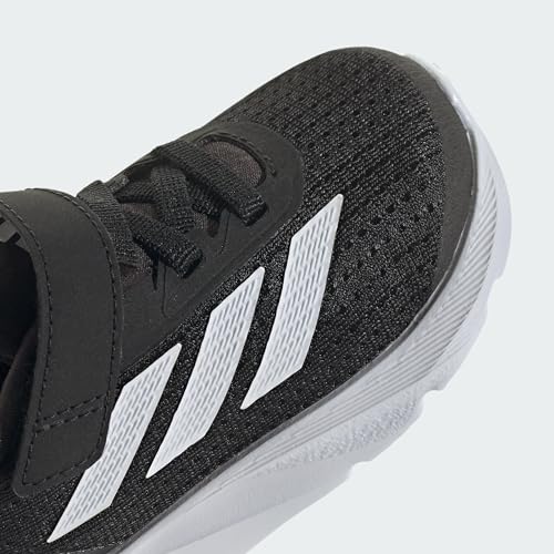 adidas Duramo SL Elastic Lace Sneaker, Core Black/White/Carbon, 2 US Unisex Little Kid