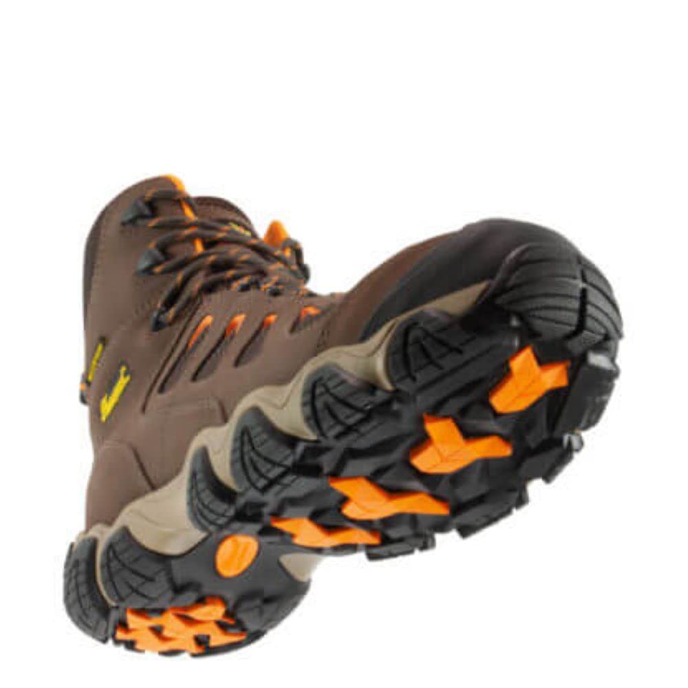 Thorogood Crosstrex 6” Waterproof Safety Toe Hiking Boots for Men - Breathable Premium Leather and Mesh with Comfort Insole and Athletic Traction Outsole; ASTM Rated Brown/Orange 13 Wide