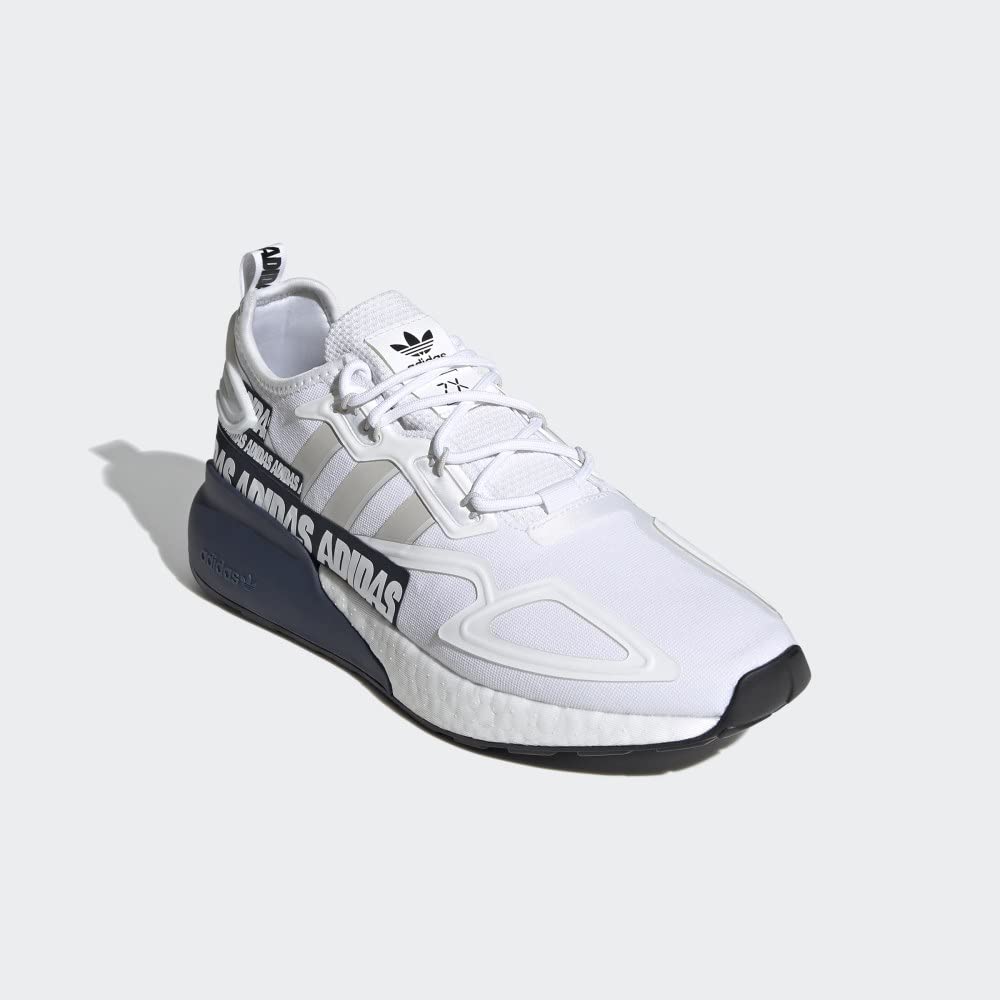 adidas Mens Zx 2K Boost Lace Up Sneakers Shoes Casual - White 10 White-grey-collegiate Navy