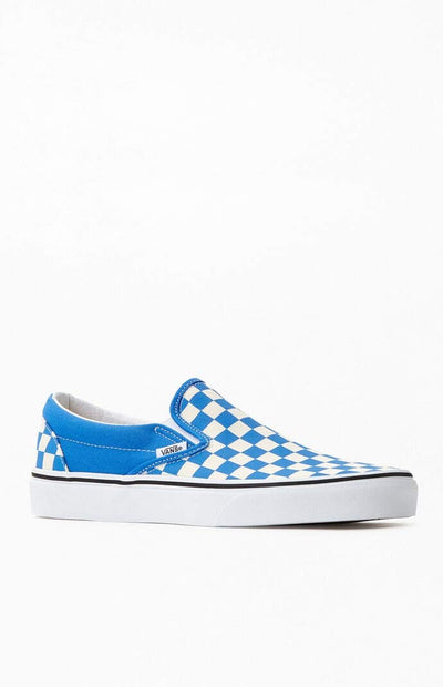 Vans Nebulas Blue/White Checkred Slip-On Shoes Size 9 Men