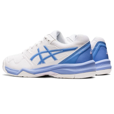 ASICS Women's GEL-DEDICATE 7 Tennis Shoes, 12, WHITE/PERIWINKLE BLUE